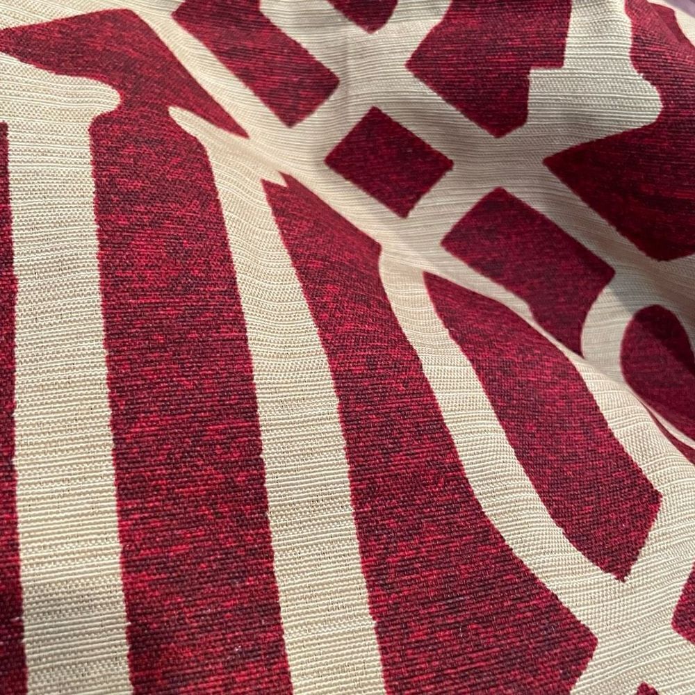 Target Threshold Curtain Panel Aruba 54”X84” One Panel Red/Burgundy Off White Ta